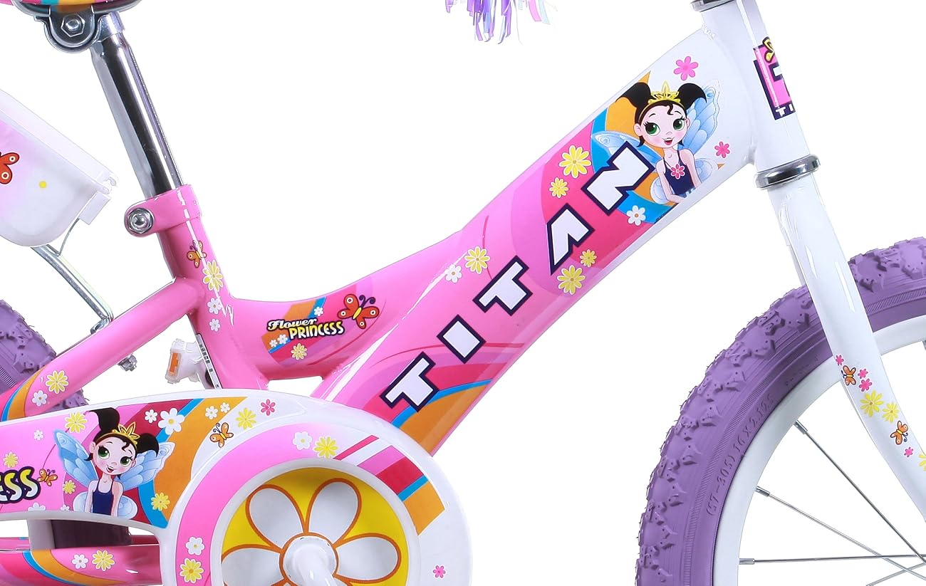 titan girl's flower princess bmx bike