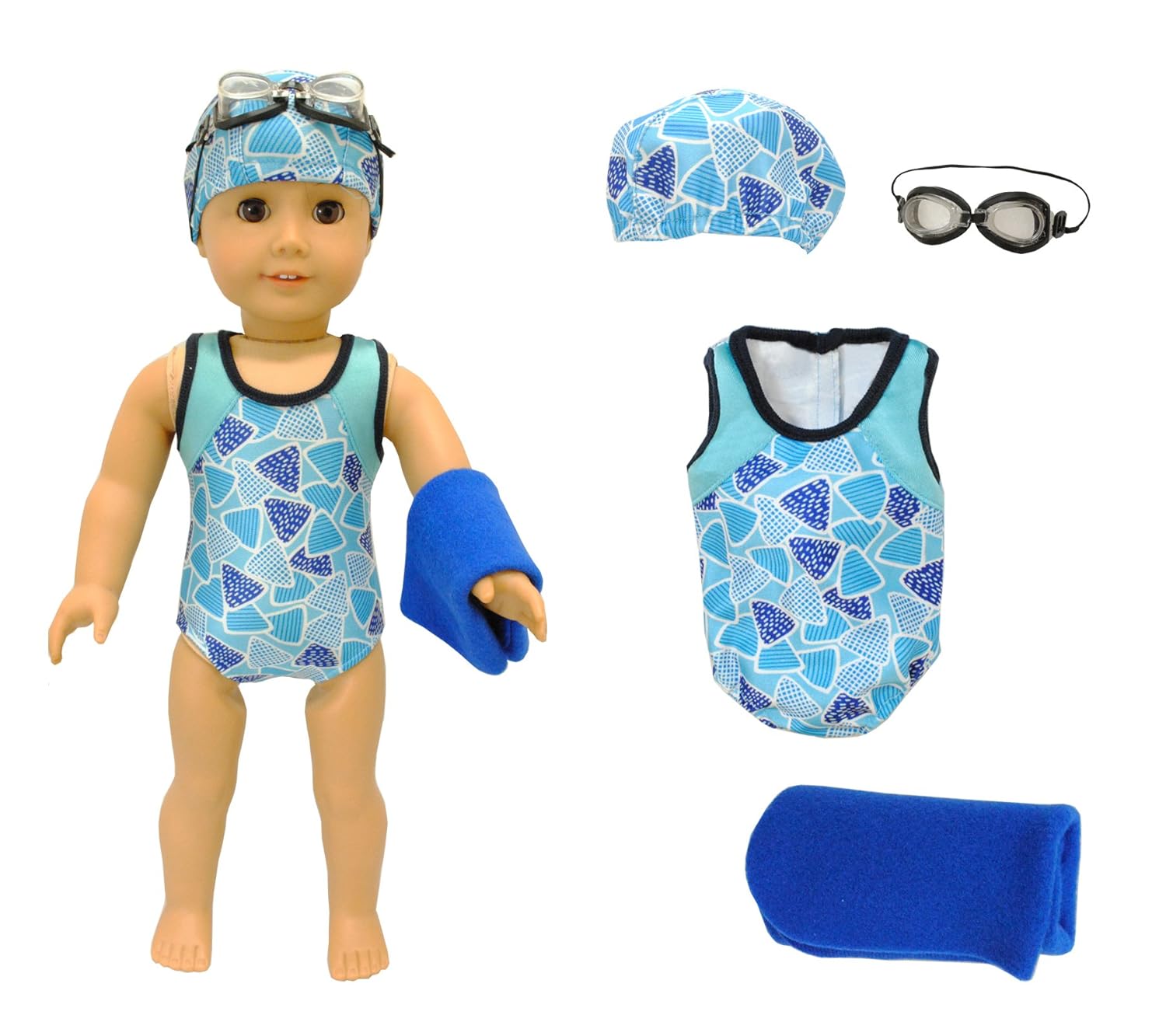 Doll Clothes - Swimsuit Set : Bikini, Towel, Goggles and ...