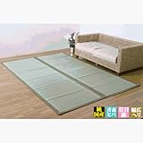 い草上敷きカーペット 雅 江戸間8畳(352×352cm)縁カラー:グリーン(#1101738)