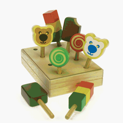 Childrens Toyshop  Third Party New : Wooden Ice Creams on Sticks - Santoys