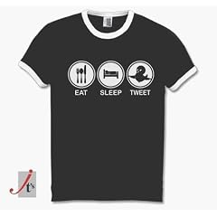 EAT SLEEP TWEET twitter follow follower Ringer-T-Shirt
