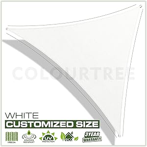 Colourtree 16 X 16 X 16 White Sun Shade Sail Triangle Canopy