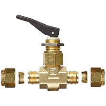 Parker VQ Series Brass Toggle Valve, Inline, Toggle Handle, PTFE Stem, CPI Compression Fitting