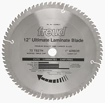Freud LU92M012 12-Inch 72 Tooth Modified TCG Ultimate Laminate Cutting Saw Blade with 1-Inch Arbor