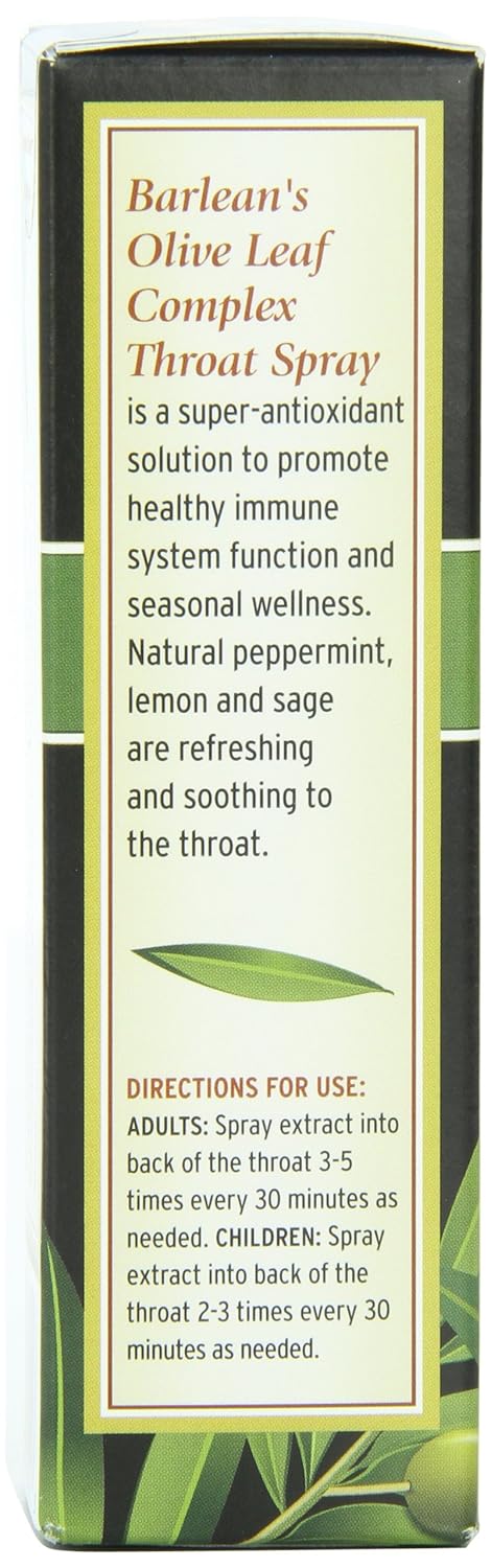 Amazon.com: Barlean's Organic Oils Olive Leaf Complex Throat Spray ... Amazon.com: Barlean's Organic Oils Olive Leaf Complex Throat Spray ...