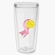 Pink Ribbon (Tennis) 16 oz Insulated Beverage Tumbler, Clear