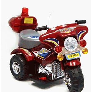 Harley Style Motorcycle Battery Operated Maroon/Red (fls)