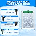 Cunina 12PCS Medium Filter Cartridges Compatible with Tetra Whisper Bio-Bag Filter 