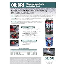 Oil-Dri L90793 Needle Punched Polypropylene Mini Garage Guard Mat Master Pack, 3' L x 2' W (12 Roll per Box)