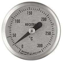 Thermo Scientific ELED MEX126 Bi-Metallic 25mm Dial Thermometer For SAFE-T HP6 Explosion-Proof Hotplate, 0.25" Stem Diameter, 2.5" Length, 0 to 300 Degree C