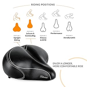 Bikeroo Oversized Comfort Bike Seat Most Comfortable Replacement