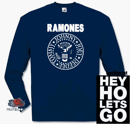 HEY HO LETS GO rock Longsleeve-T-Shirt S-XXL Navy S