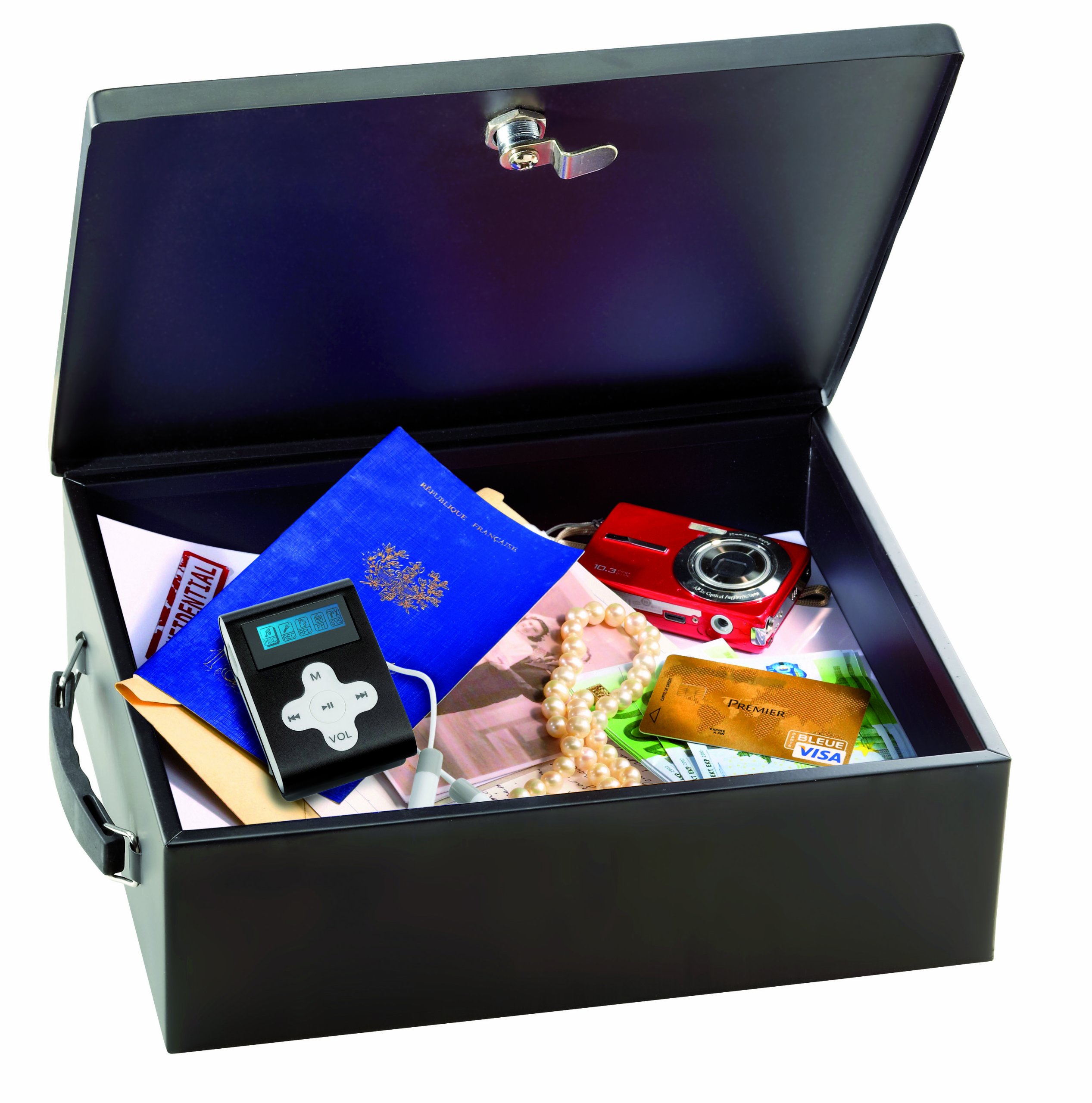 Fireproof Security Chest Safe Waterproof Box Lock Home Cash Storage