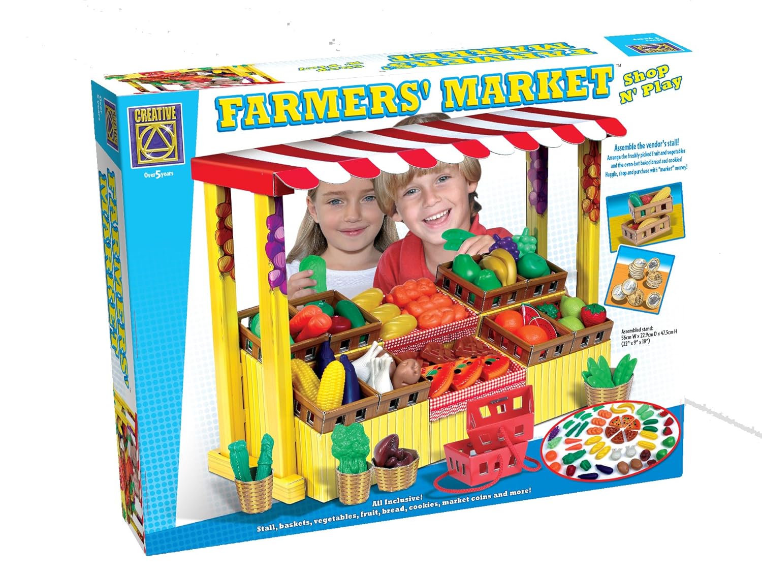 CREATIVE TOYS FARMERS MARKET STALL AND PLAY FOOD ROLEPLAY PRETEND PLAY MONEY NEW eBay