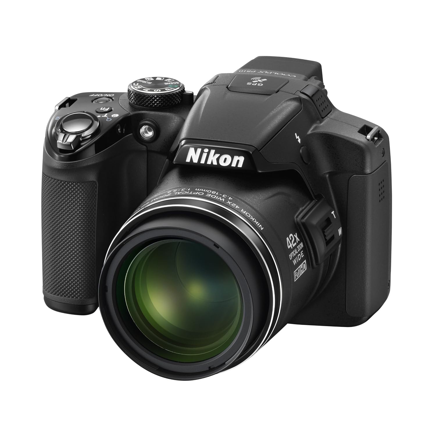 Nikon COOLPIX P510 16.1 MP CMOS Digital Camera with 42x Zoom NIKKOR ED Glass Lens and GPS Record Location (Black)