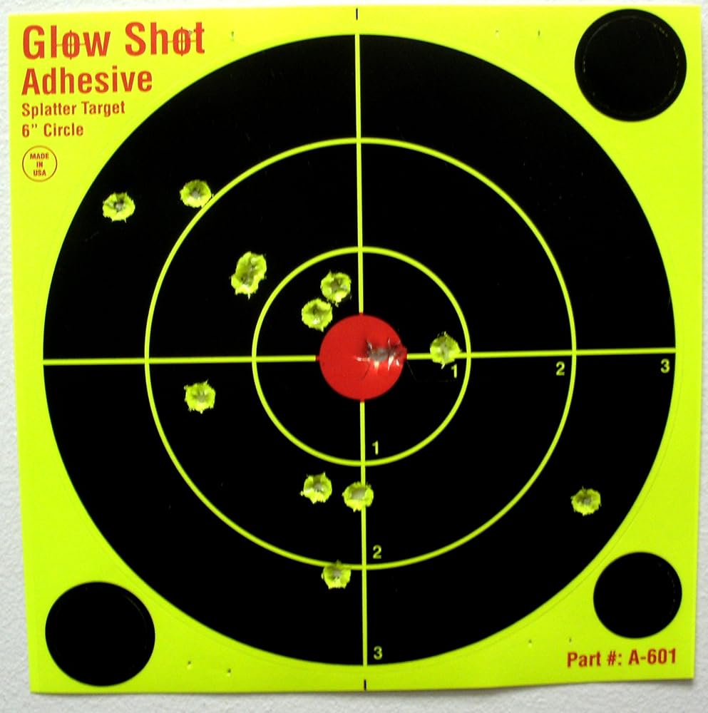 60 Pack 6" DayGlo Yellow Adhesive Reactive Splatter Targets