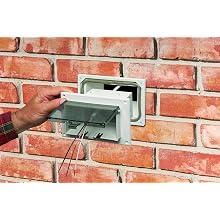 Arlington DHB1BRC-1 Outdoor Electrical Box for New Brick Construction, Brown Box/Clear Cover, Horizontal/1-Gang