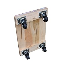 Vestil HDOS-1624-9 Solid Deck Hardwood Dolly with Hard Rubber Casters, 900 lbs Capacity, 24" Length x 16" Width x 5-1/2" Height