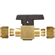 Parker 2Z-PR4-VT-B Brass Plug Valve, 1/8" CPI Compression Fitting