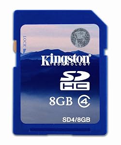 Kingston 8 GB Class 4 SDHC Flash Memory Card SD4/8GB