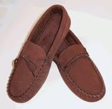 Men's Suede Boater Moccasin House Slipper by ISOTONER