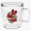 Anthuriam Flower 12 oz Insulated Coffee Mug, Clear