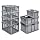 Akro-Mils 37278 16-Inch by 12-Inch by 8-Inch Straight Wall Container Tote with Mesh Sides and Solid Base, Case of 12, Grey