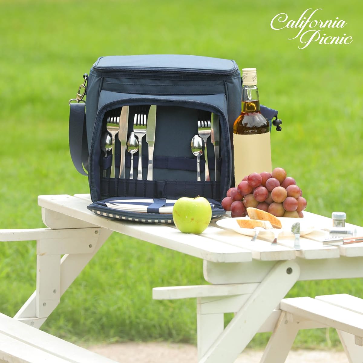 Picnic Basket Tote Picnic Shoulder Bag Set Stylish AllinOne