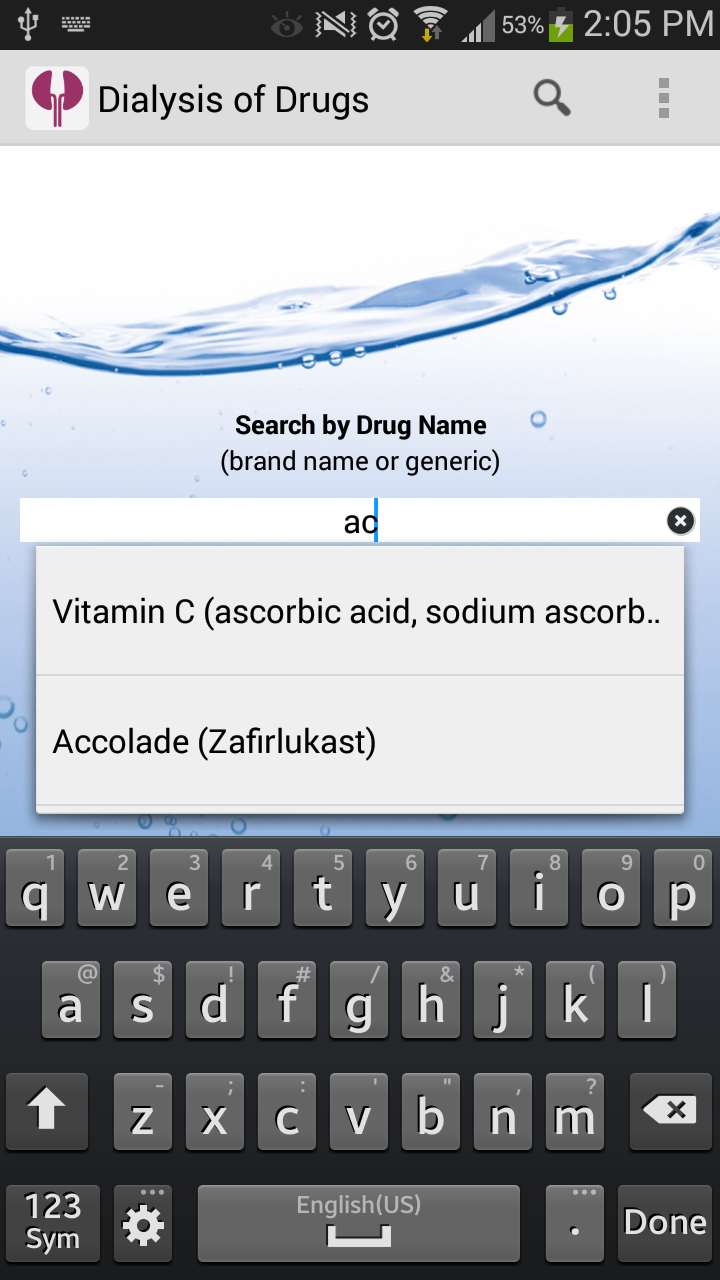 Dialysis of Drugs Appstore for Android