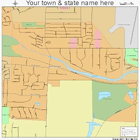 Street & Road Map of Munroe Falls, Ohio OH - Printed poster size wall atlas of your home town