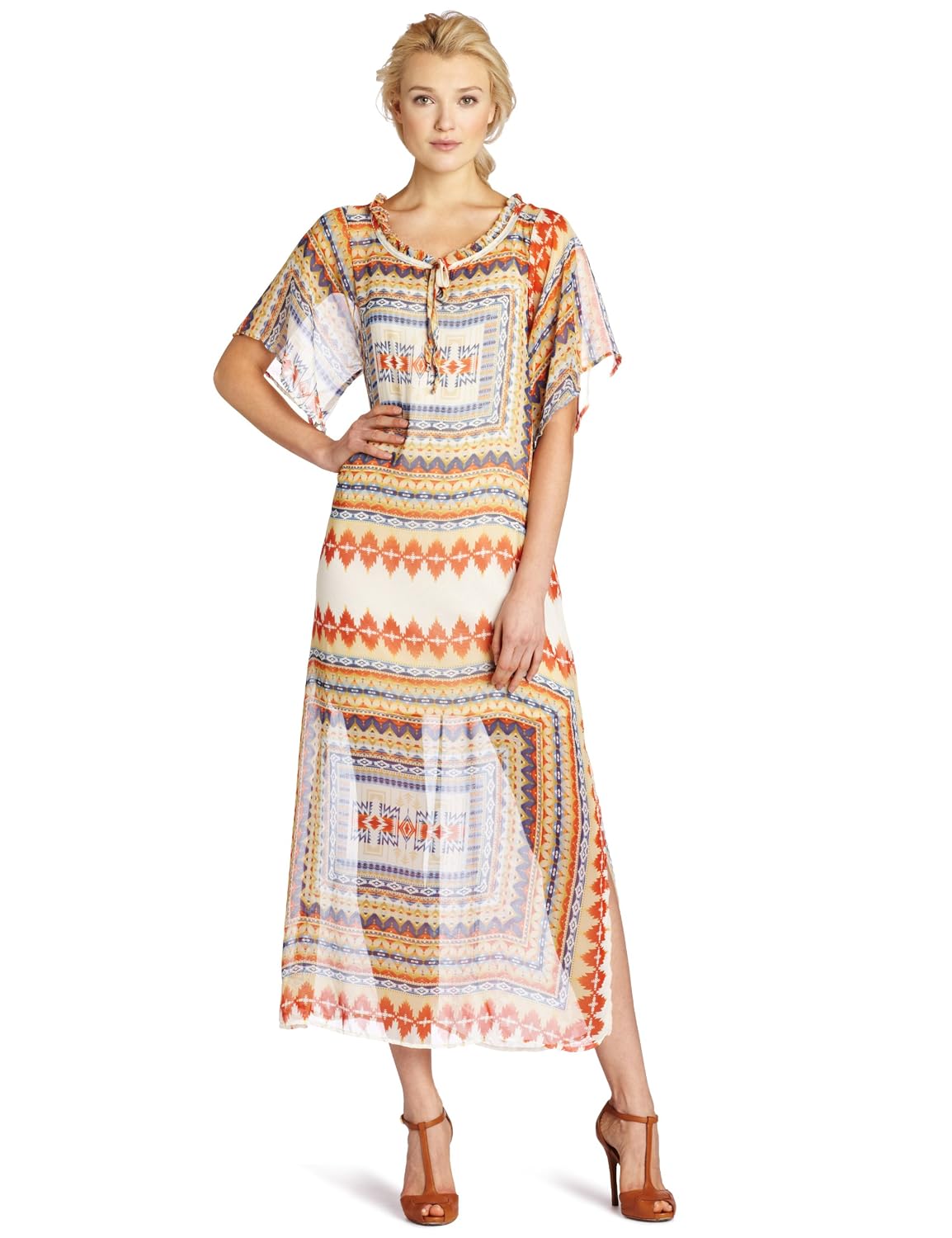 Romeo & Juliet Couture Women’s Tribal Maxi Dress, Multi, Large $17.24