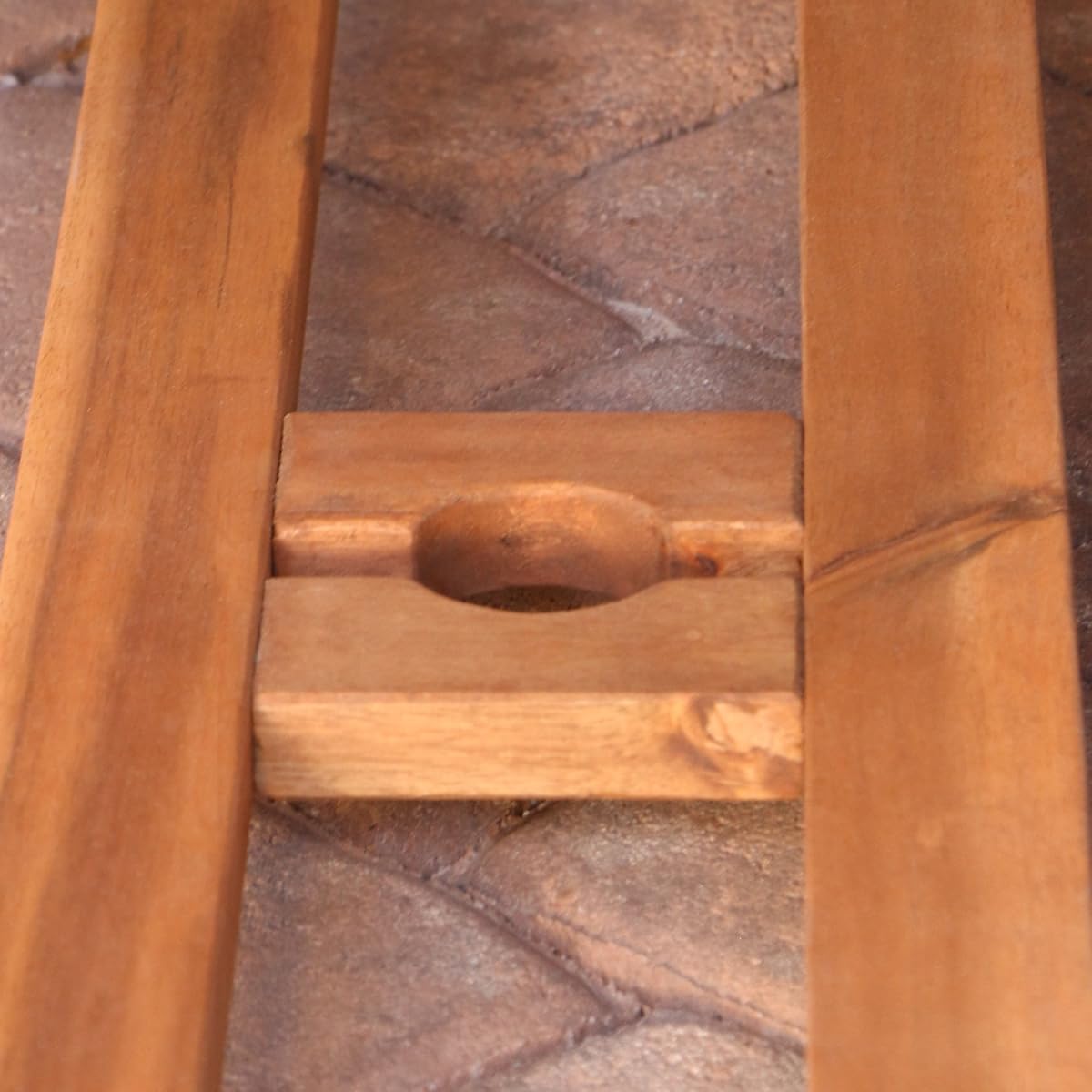 WE Furniture Solid Acacia Wood 6Piece Patio Dining Set