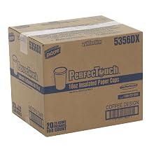 PerfecTouch 5356DX WiseSize Insulated Paper Cup, Coffee Dreams Design, 16 oz Capacity (20 Packs of 25)