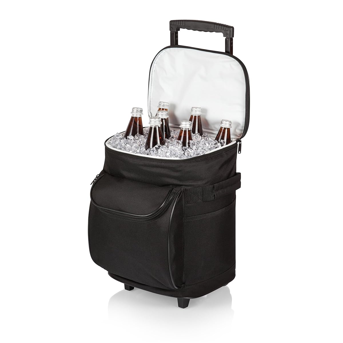 Picnic Time Insulated Portable Rolling Cooler on Wheels, Black