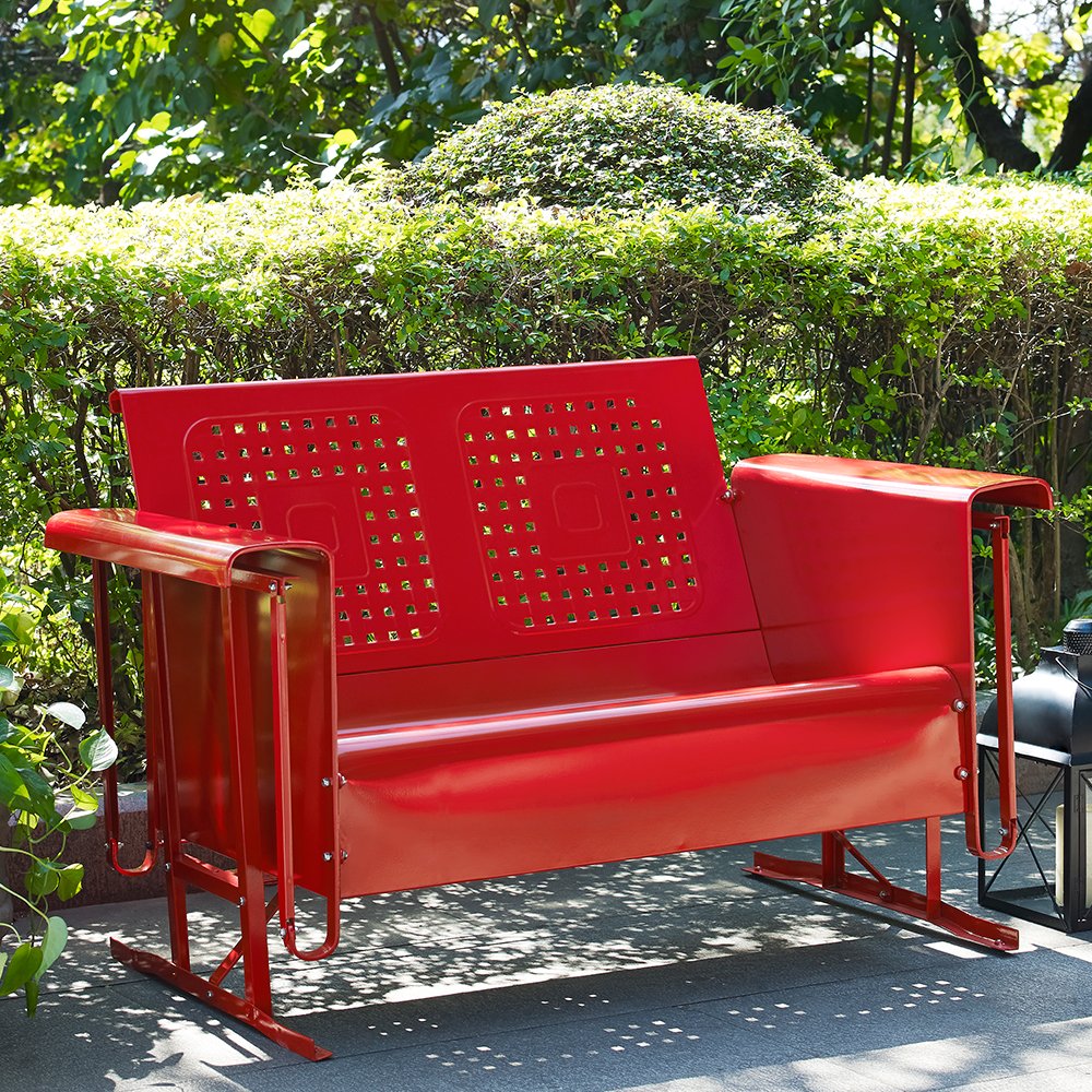 Crosley Bates Metal Outdoor 4 ft. Glider Loveseat