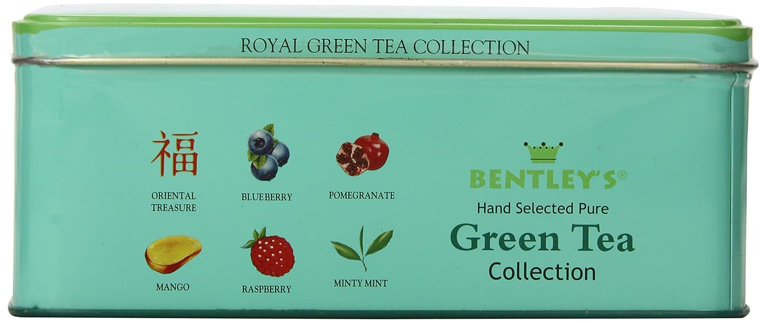 Bentley`s Collection Tin, Royal Green Tea, 72 Count , New, Free