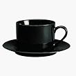 Ten Strawberry Street Black Rim - 6 Oz Cup And Saucer - Set of 6