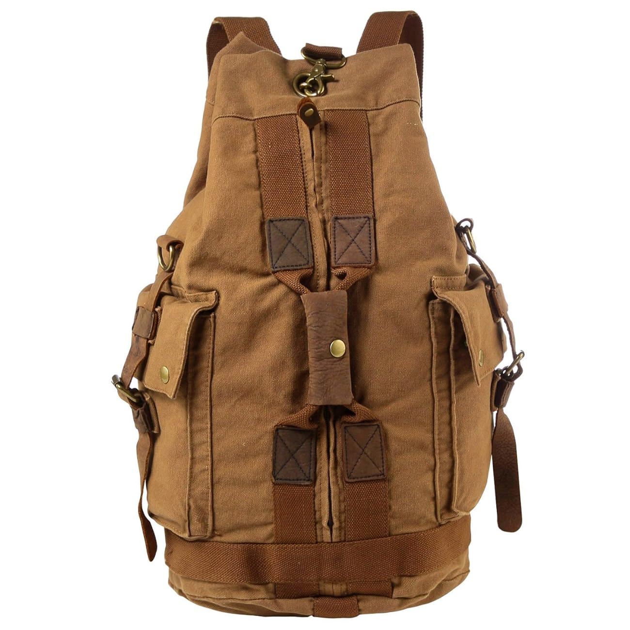 S ZONE Vintage Canvas Hiking Camping Travel Backpack with Adjustable Shoulder Strap
