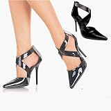 MILAN-43, 4 1/2 Pointed-Toe Crisscross D'Orsay Pump in Leather or Patent by Pleaser