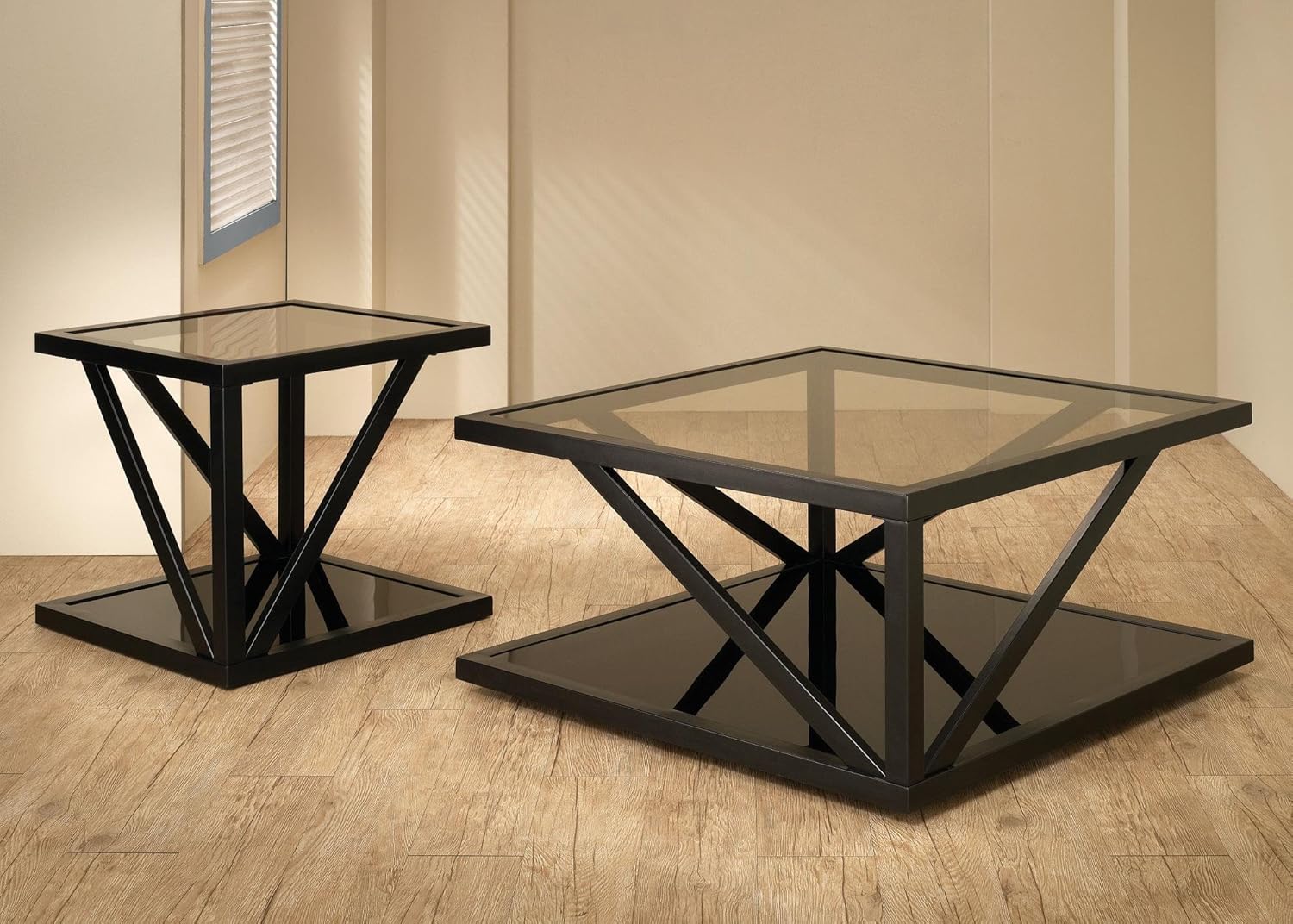 Square Glass Coffee Table Black at Barry Sorensen blog