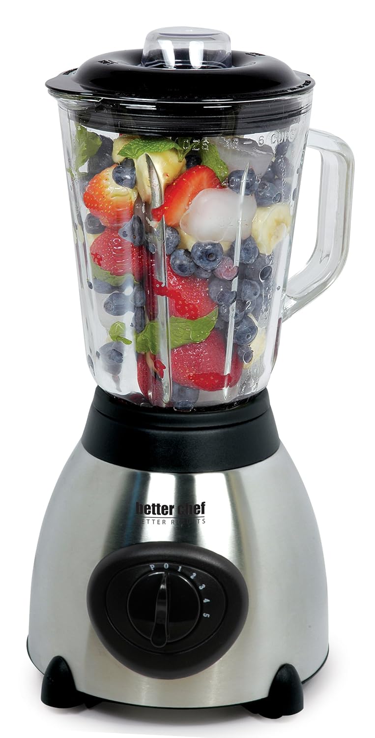 Better Chef IM 601S 5 Speed Stainless Steel Blender with Glass Jar 500