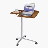 Mobile Laptop Desk-Sturdy Steel Frame-Wood Grain/Silver (Wood Grain/Silver) (30 to 43H x 32W x 17D)