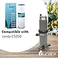 Pureline Pool Replacement Cartridge Filter, 250 Sq Ft, PL0128, Compatible with Jandy CS250