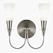 Satin Chrome 2 Lamp Opal Cone Shade Wall Light