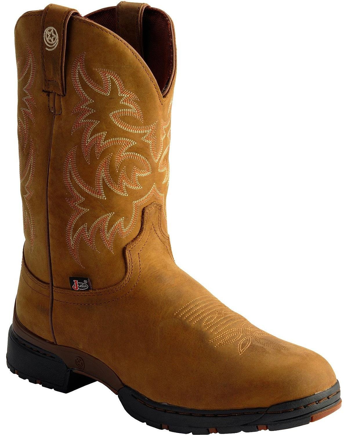 Galleon Justin Men's Strait 3.1 Waterproof Cowboy Boot Round