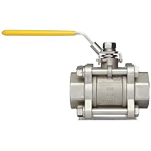 Merit Brass Stainless Steel 316 Ball Valve, Three Piece, Full Port, Lever, Socket Weld