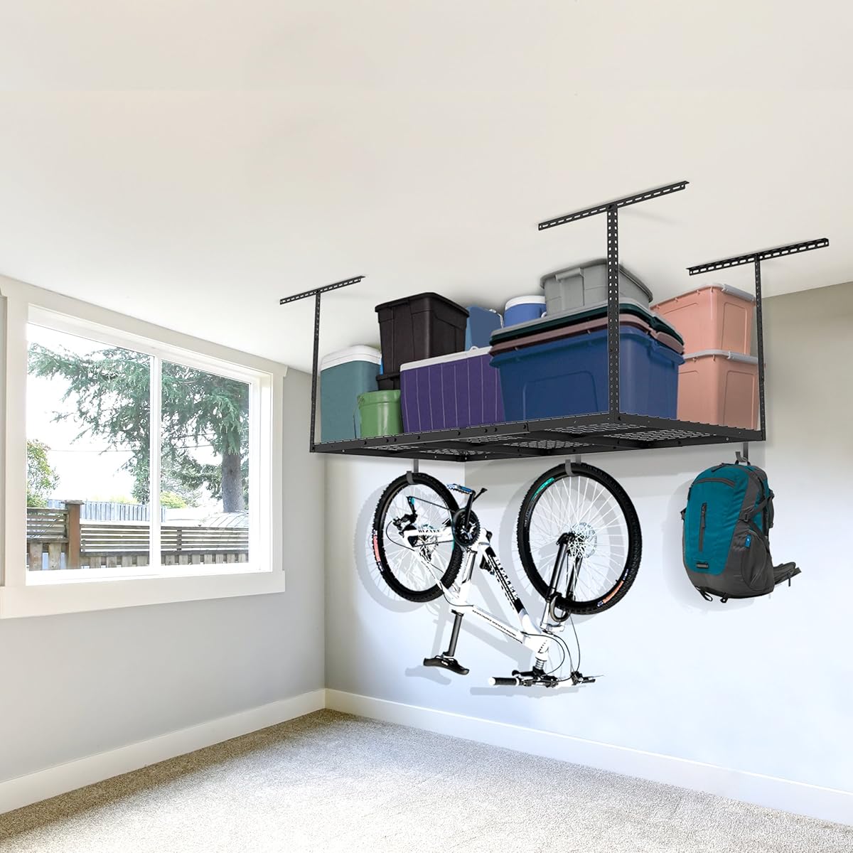FLEXIMOUNTS 3x6 Overhead Garage Storage Adjustable Ceiling Storage Rack