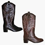 COWBOY-180, Children's Cowboy Boots in Black or Brown - Perfect for Costumes and Halloween