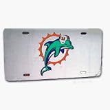 Miami Dolphins Silver Mirrored License Plate