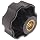 DimcoGray Black Thermoplastic Fluted Torque Knob Female, Thru Hole Brass Insert: 5/16-18" Thread x 5/8" Depth, 1-1/2" Diameter x 1" Height x 3/4" Hub Diameter x 3/8 Hub Length (Pack of 10)